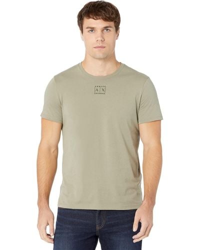 Emporio Armani A | X Armani Exchange Lines Logo Printed Slim Fit T-shirt - Green