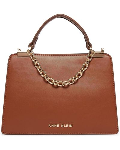 Anne Klein Quilted Crescent Shoulder Bag With Swag Chain