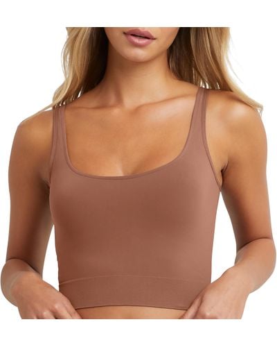 Maidenform M Smoothing Seamless Cropped Cami Shapewear - Brown
