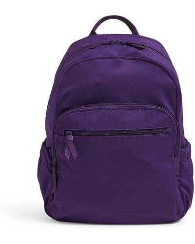 Vera Bradley Womens Cotton Campus Backpack Bookbag - Purple