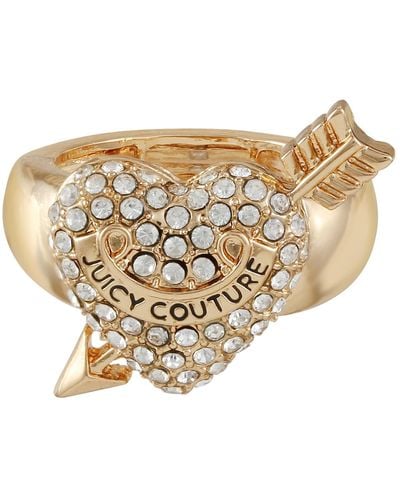 Juicy Couture Goldtone Glass Stone Heart Ring For - White