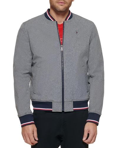 Tommy Hilfiger Performance Poly Midlength Hooded Rain Jacket - Gray