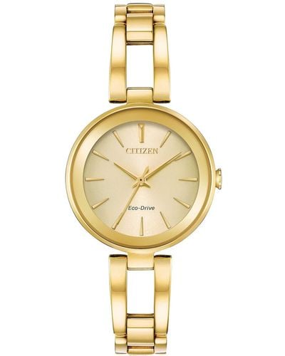 Citizen Eco-drive Modern Axiom Bangle Watch In Gold-tone Stainless Steel - Metallic