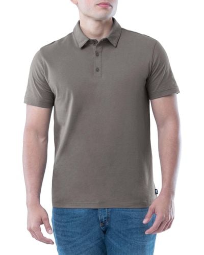 Lee Jeans Kurzärmeliges Poloshirt aus weicher Baumwolle Polohemd - Grau