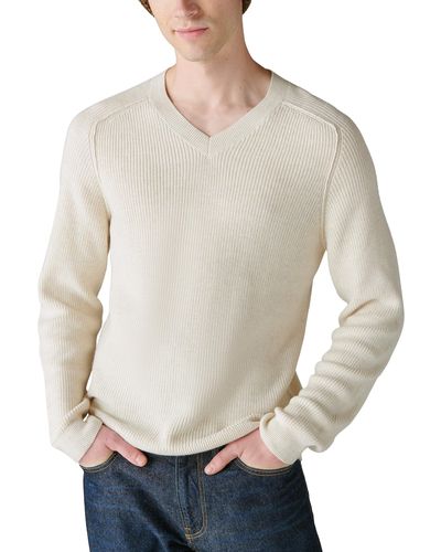 Lucky Brand Cloud Soft V-neck Sweater - Gray