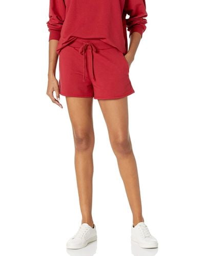 The Drop Elaina Pull-on French Terry Sweatshort - Red