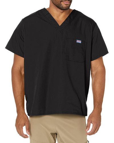 CHEROKEE Big And Tall Originals V-neck Scrubs Shirt - Black