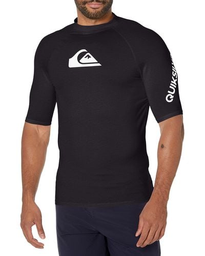 Quiksilver All Time Ss Short Sleeve Rashguard Surf Shirt - Black