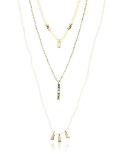 Lucky Brand Beaded Strand Layer Necklace - Blue