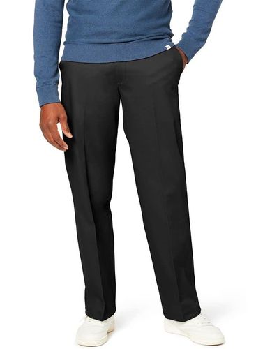 Dockers Relaxed Fit Signature Khaki Lux Cotton Stretch Pants - Black