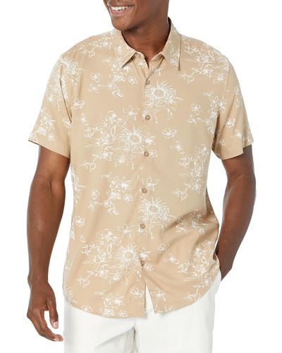 Guess Short Sleeve Eco Rayon Shirt - Natural