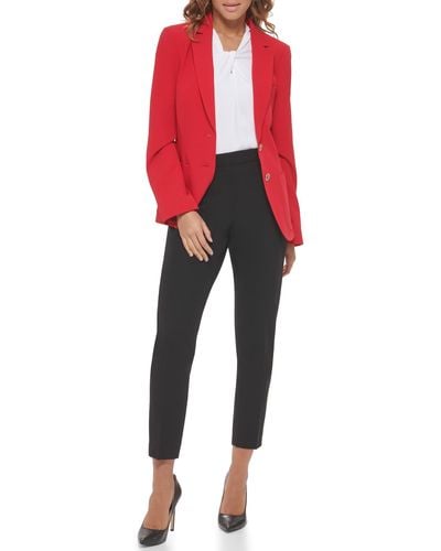 Tommy Hilfiger S Work Jacket One Button Blazer - Red