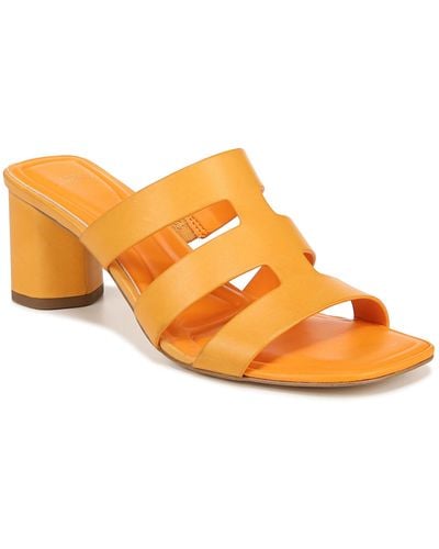 Franco Sarto Sarto S Flexa Carly Heeled Slide Sandal Orange Leather 8.5 M