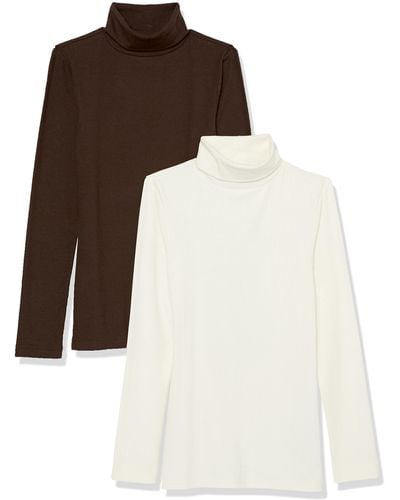 Amazon Essentials Slim-fit Layering Long Sleeve Knit Rib Turtleneck Top - Brown