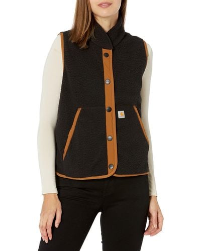 Carhartt Womensrelaxed Fit Fleece Snap-front Vest - Black