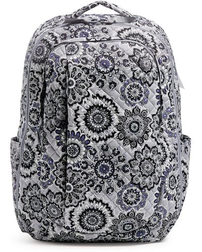 Vera Bradley Cotton Large Travel Backpack Travel Bag - Gray