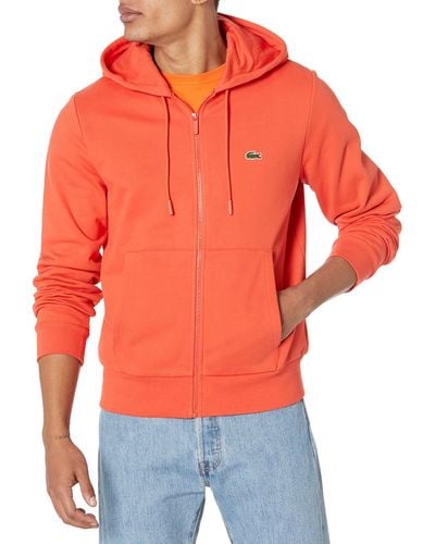 Lacoste Long Sleeve Full Zip Sweater - Orange