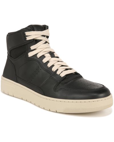 Vince S Mason High Top Sneakers Black Leather 10.5 M