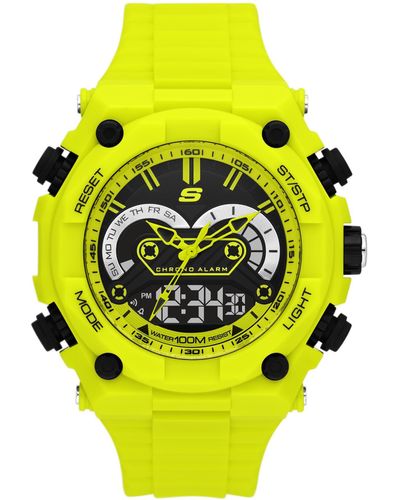 Skechers Orologio analogico digitale leggero al quarzo da uomo - Giallo