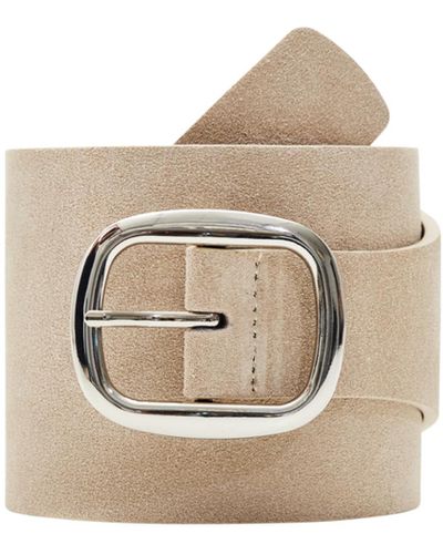 Desigual Split Leather Belt - White