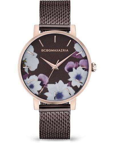 BCBGMAXAZRIA Floral Dial Watch - Brown