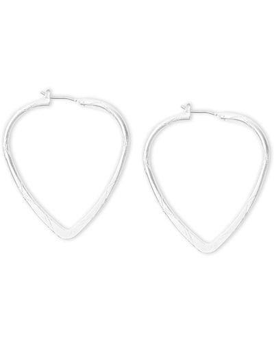 Lucky Brand Spade Hoop Earrings,silver,one Size - White