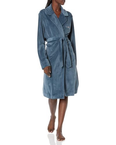 Emporio Armani Quilted Chenille Dressing Gown,medium - Blue