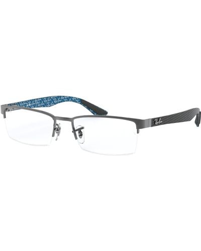 Ray-Ban Rx8412 Metal Rectangular Prescription Eyeglass Frames - Black