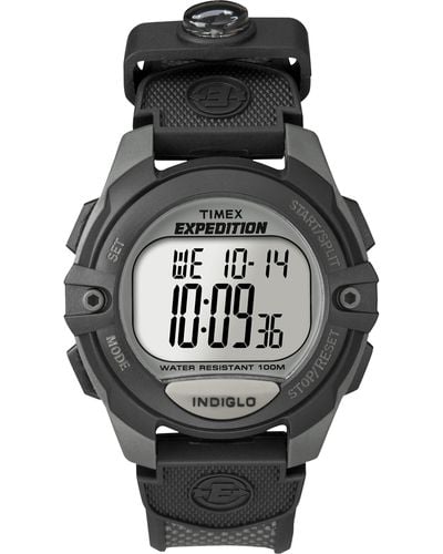 Timex T40941 Expedition Full-size Digital Cat Charcoal/black Resin Strap Watch - Multicolor