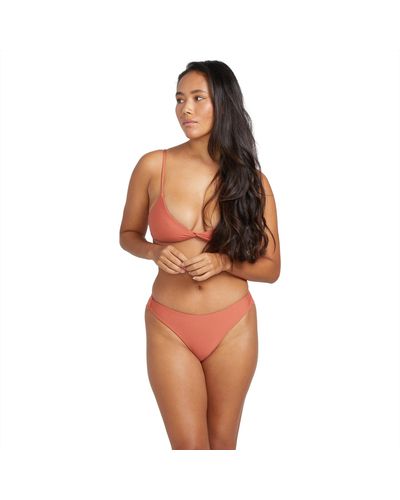 Volcom Standard Simply Seamless Cheekini Swimsuit Bikini Bottom - Brown