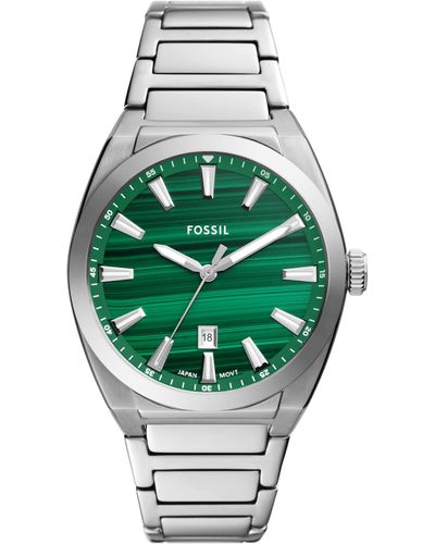 Fossil Everett Quartz Stainless Steel Three-hand Watch - Green