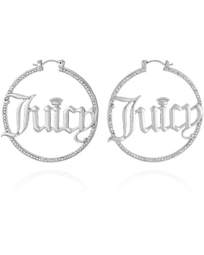Juicy Couture Goldtone Signature Logo Hoop Earrings For - Metallic