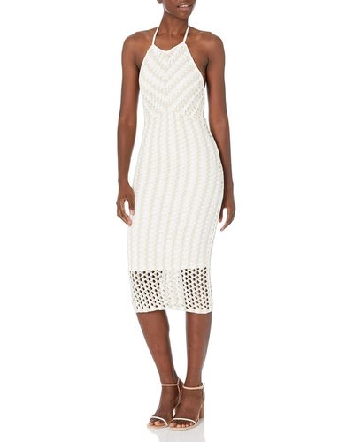 Guess Sleeveless Simona Crochet Tie Back Dress - White