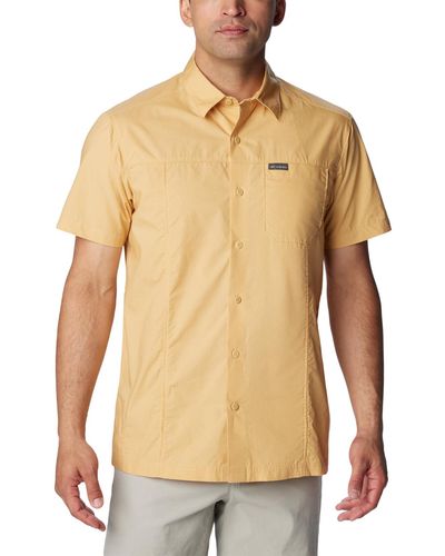 Columbia Pine Canyon Short Sleeve Work Shirt - Yellow