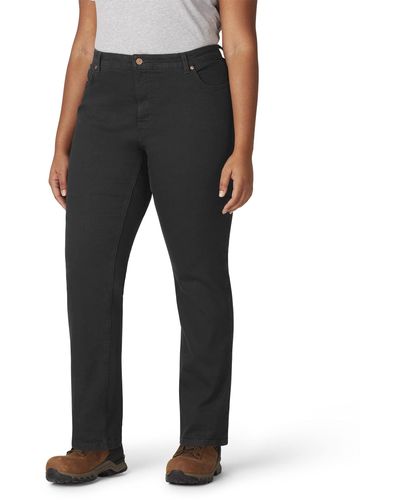 Dickies Womens Plus Perfect Shape Straight Stretch Denim Jeans - Black