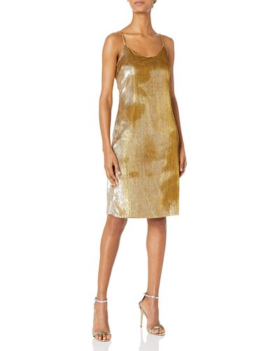 Cynthia Rowley Gold Lame Slip Dress - Metallic