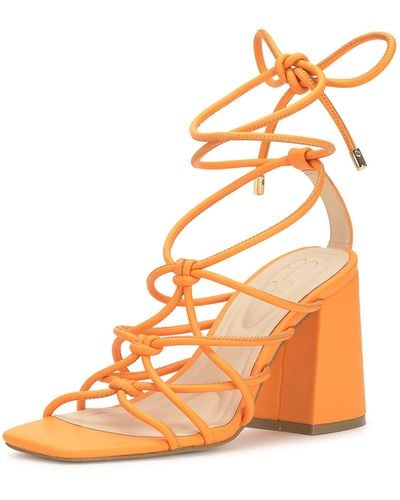 Jessica Simpson Ozias Lace Up Sandal Heeled - Orange