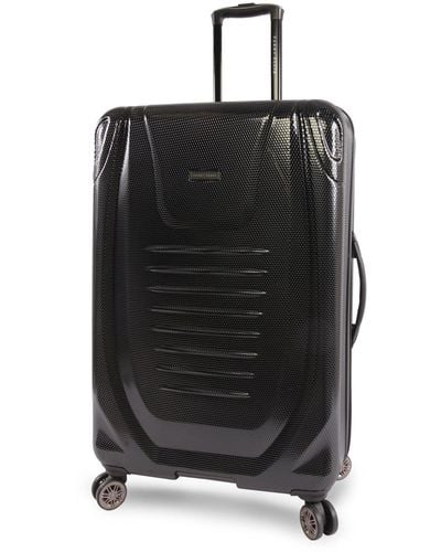 Perry Ellis Bauer 29" Hardside Checked Spinner Luggage - Black