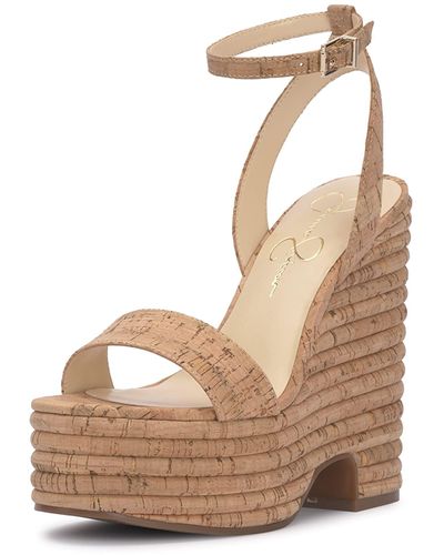 Jessica Simpson Charae Platform Wedge Sandal - Natural