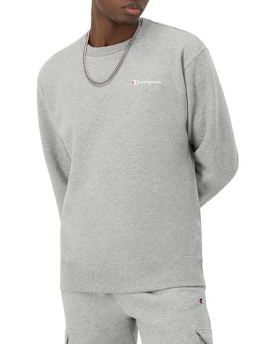 Champion Powerblend Fleece Crew Sweatshirt For - Gray