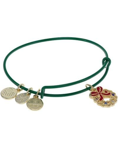 ALEX AND ANI Holiday Mini Brights Wreath Bracelet Green One Size