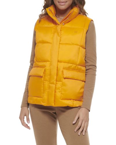 Levi's Sporty Box Quilted Puffer Vest - Yellow