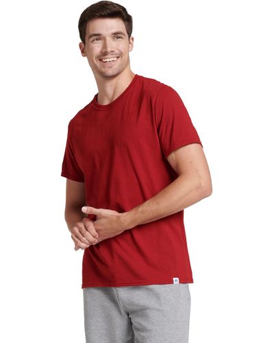 Russell Cotton Performance Short Sleeve T-shirt - Red