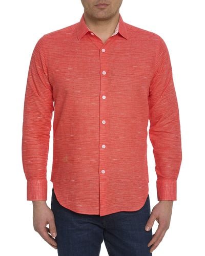 Robert Graham Daniels Linen-blend Woven Classic Fit Shirt - Red