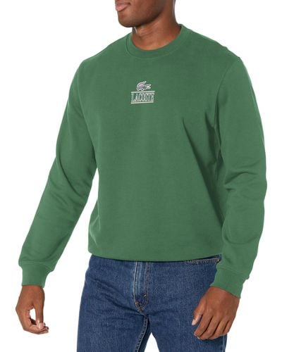 Lacoste Minimal Croc Crew Neck Sweatshirt - Green