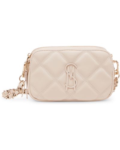 Steve Madden Bdaisy Quilted Double Zip Crossbody - Natural