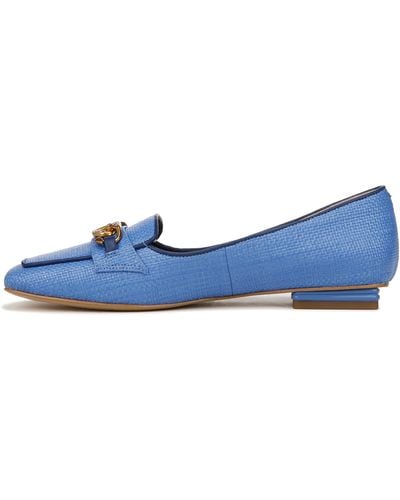 Franco Sarto S Tiari Slip On Square Toe Loafers Blue Woven Fabric 10 M