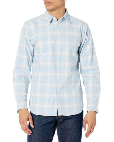 Theory Irving.fade Flannel - Blue