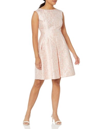 Anne Klein Jacquard A-line Dress - Pink