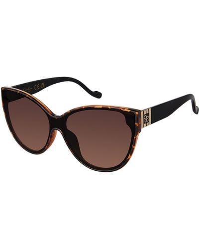 Jessica Simpson J6210 Shield Cat Eye Sunglasses With 100% Uv400 Protection. Glam Gifts For - Black